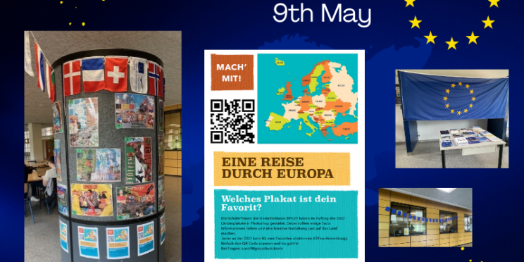 Collage zum Mini-Europatag mit Litfasssäule