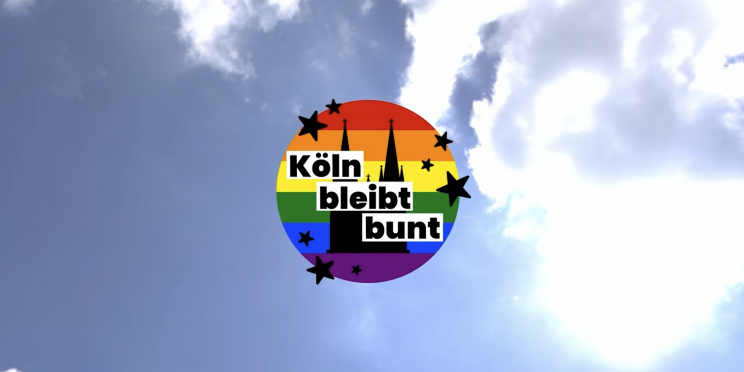 Logo von Koeln bleibt bunt mit Hintergrund